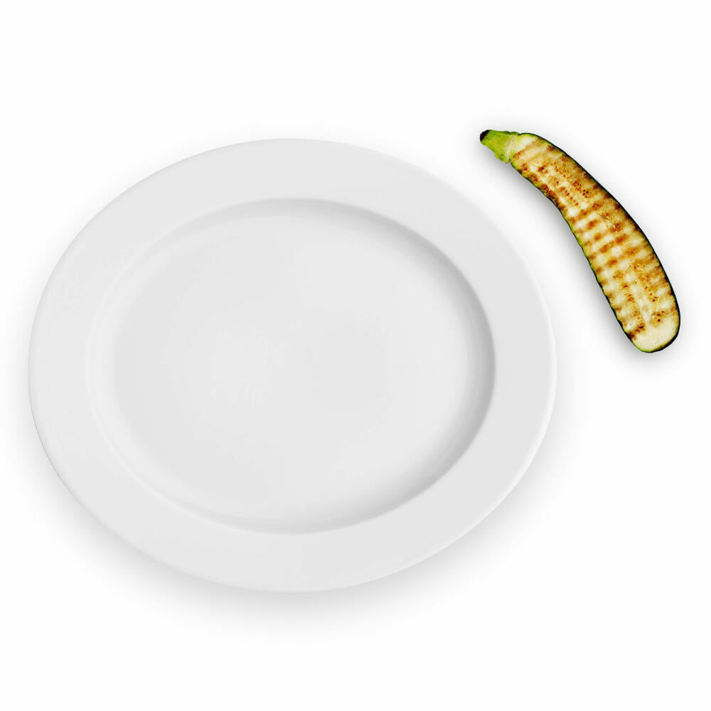 Eva Solo Legio Teller Oval, Servierteller, Speiseteller, Teller, Servieren, Porzellan, Weiß, 31 x 27 cm, 886218