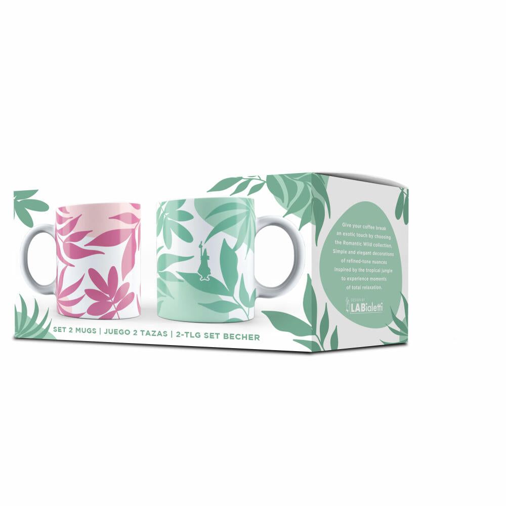 Bialetti Kaffeebecher 2er Set Primavera, Tassen, Henkelbecher, Porzellan, Bunt, 320 ml, SS2024003