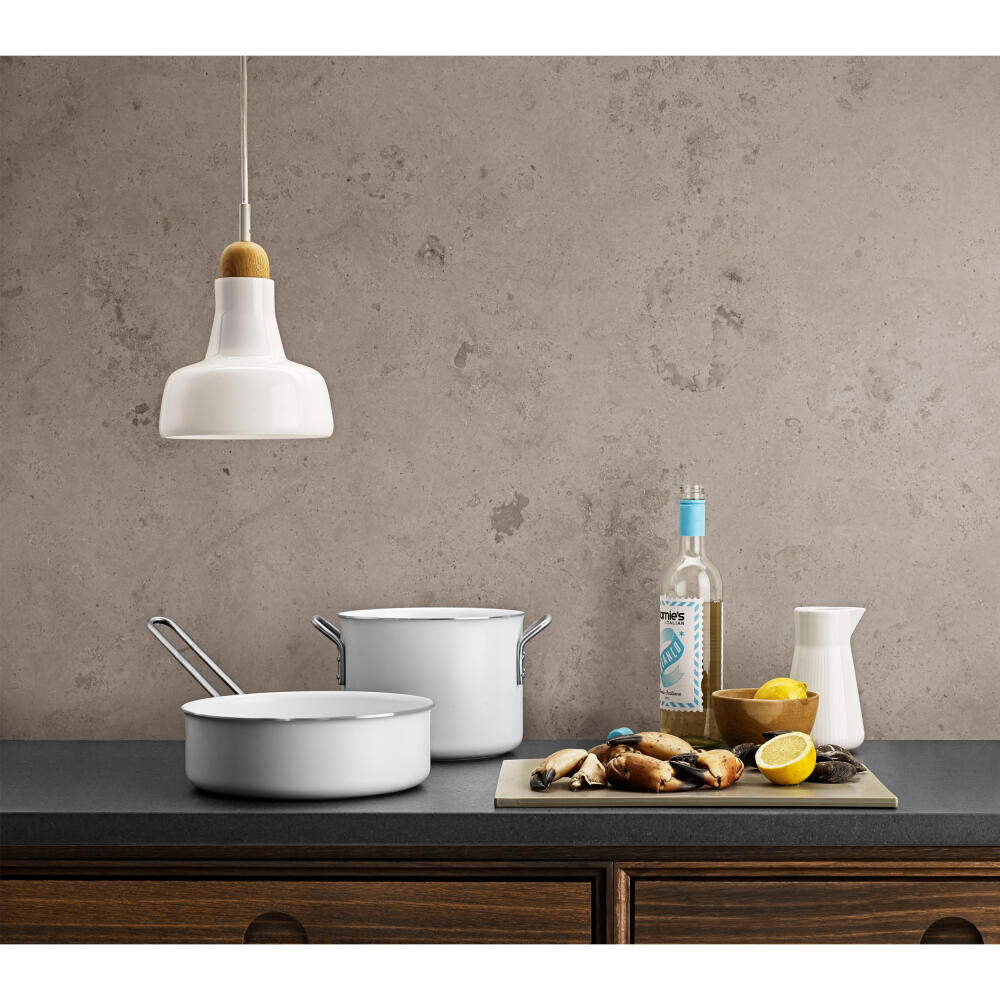 Eva Trio White Line Sauteuse, Kochtopf, Induktionsgeeignet, Aluminium, Edelstahl, Keramik Beschichtung, White, 24 cm, 266524