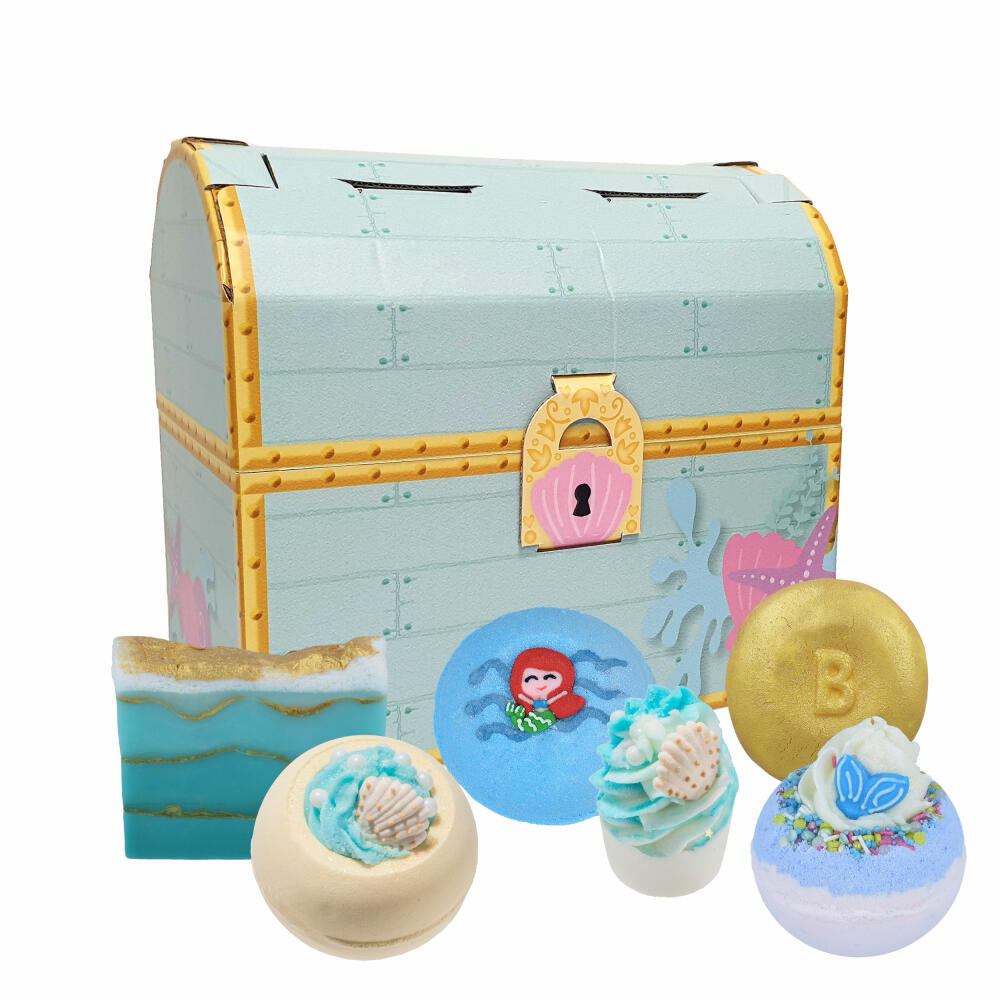 Bomb Cosmetics Bath Gift Set 5-piece Mermaid Treasure, Bath Bombs, Soap, Colorful, GMERTRE03