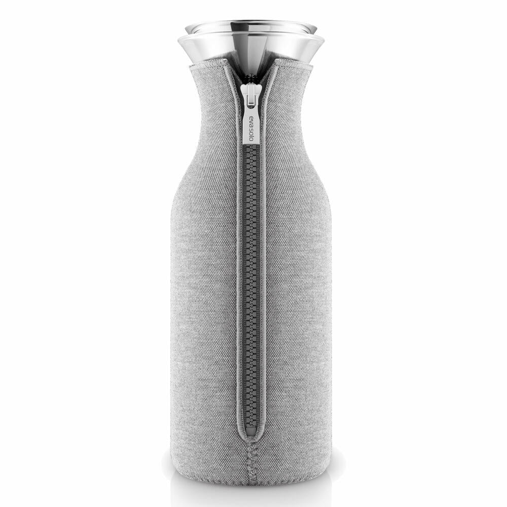Eva Solo Kühlschrankkaraffe, Wasserkaraffe, Karaffe, Servieren, Trinken, Borrosilikat-Glas/Edelstahl/Silikon, Hellgrau, 1 L, 567974