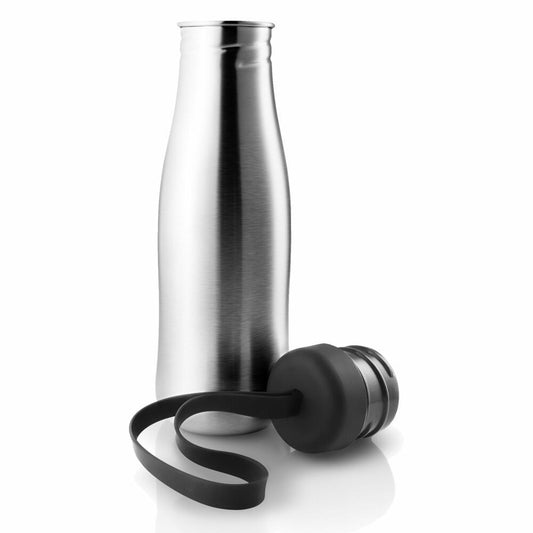 Eva Solo Active drinking bottle, stainless steel bottle, water bottle, bottle, stainless steel/silicone, black, 700 ml, 505020