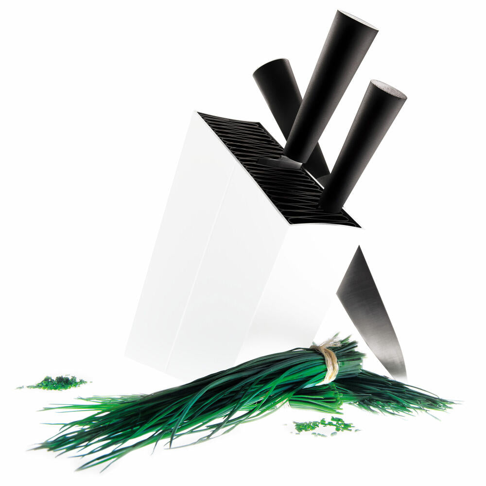 Eva Solo Messerblock Schräg, Messerhalter, Messeraufbewahrung, Aluminium/Kunststoff, Weiß, Ø 14 cm, 515291