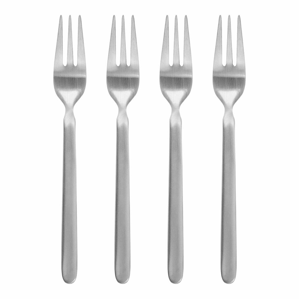 Blomus STELLA Set of 4 cake forks, cutlery, dining cutlery, table cutlery, matt stainless steel, stainless steel, 63950