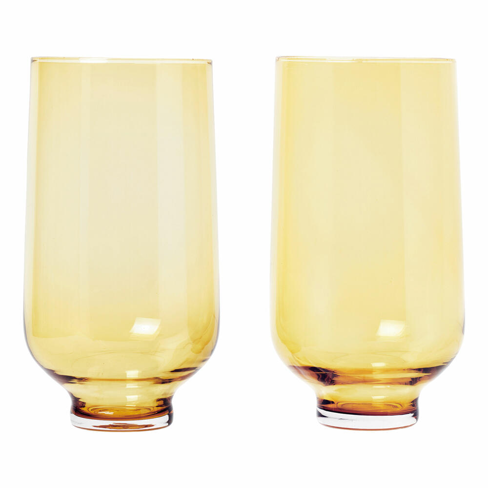 Blomus FLOW Set of 2 drinking glasses, water glass, drinking glass, colored glass, dull gold, 400 ml, 63922