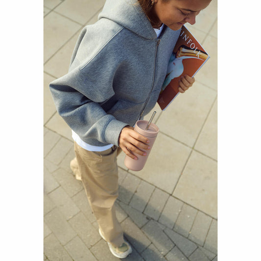 Stelton Thermobecher To Go Sip mit Strohhalm, Stahl, Kunststoff, Heather, 400 ml, 686-50