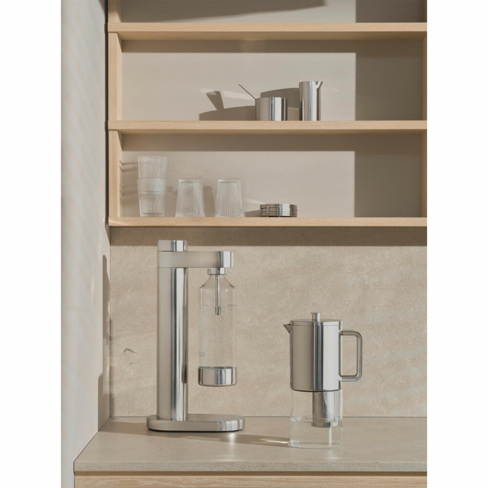 Stelton Wasserfilterkanne Brus, Wasserfilter, Borosilikatglas, Steel, 1.6 L, 2105