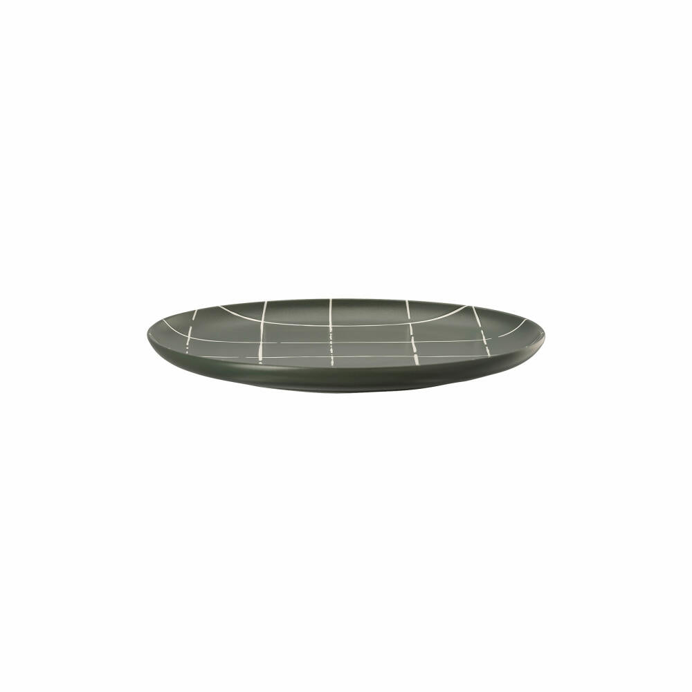 Thomas Teller Fun Karo Dark flach, Porzellan, Grün, 22 cm, 11910-402002-10862