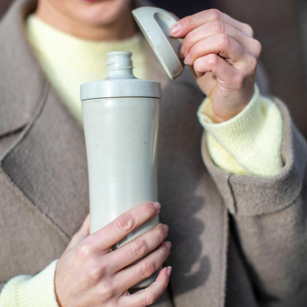 Koziol Trinkflasche Oase, Wasserflasche, Biozirkulärer Kunststoff, Nature Flower Blue, 425 ml, 7708716