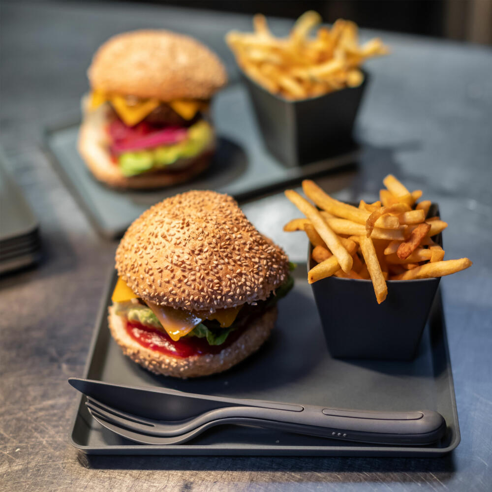 Koziol cutlery set 3-piece Klikk, to-go cutlery, plastic, Nature Wood, 4003702