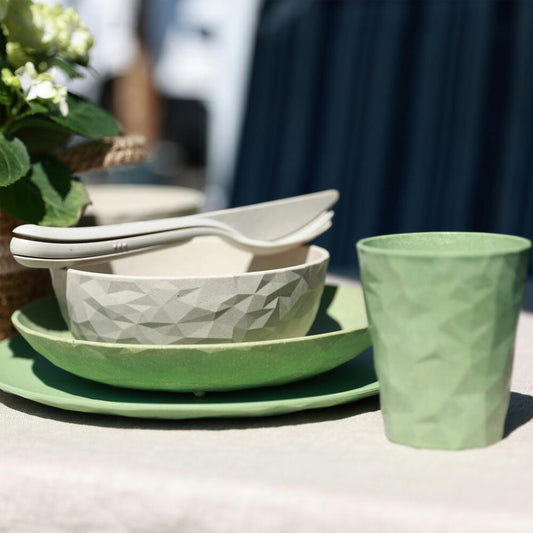 Koziol cutlery set 3-piece Klikk, to-go cutlery, plastic, Nature Desert Sand, 4003700