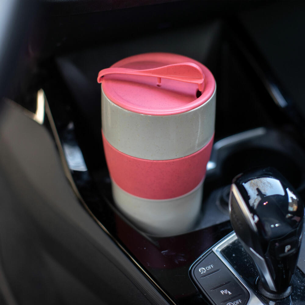Koziol Thermo Mug Aroma To Go XL, Insulated Mug, Biocircular Plastic, Nature Desert Sand / Nature Leaf Green, 700 ml, 7243276