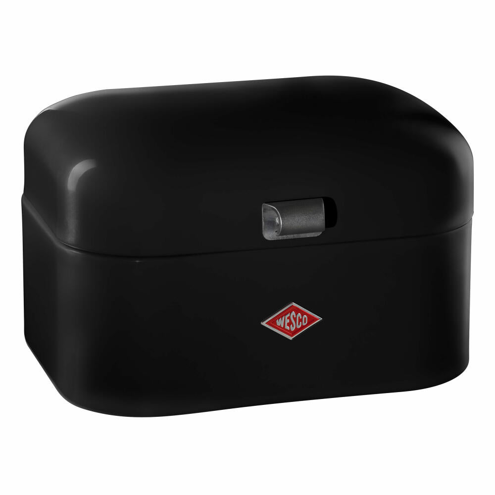 Wesco Single Grandy, Frühstücksbox, Brotdose, Butterbrotsdose, Schwarz, Stahlblech, 235101-62