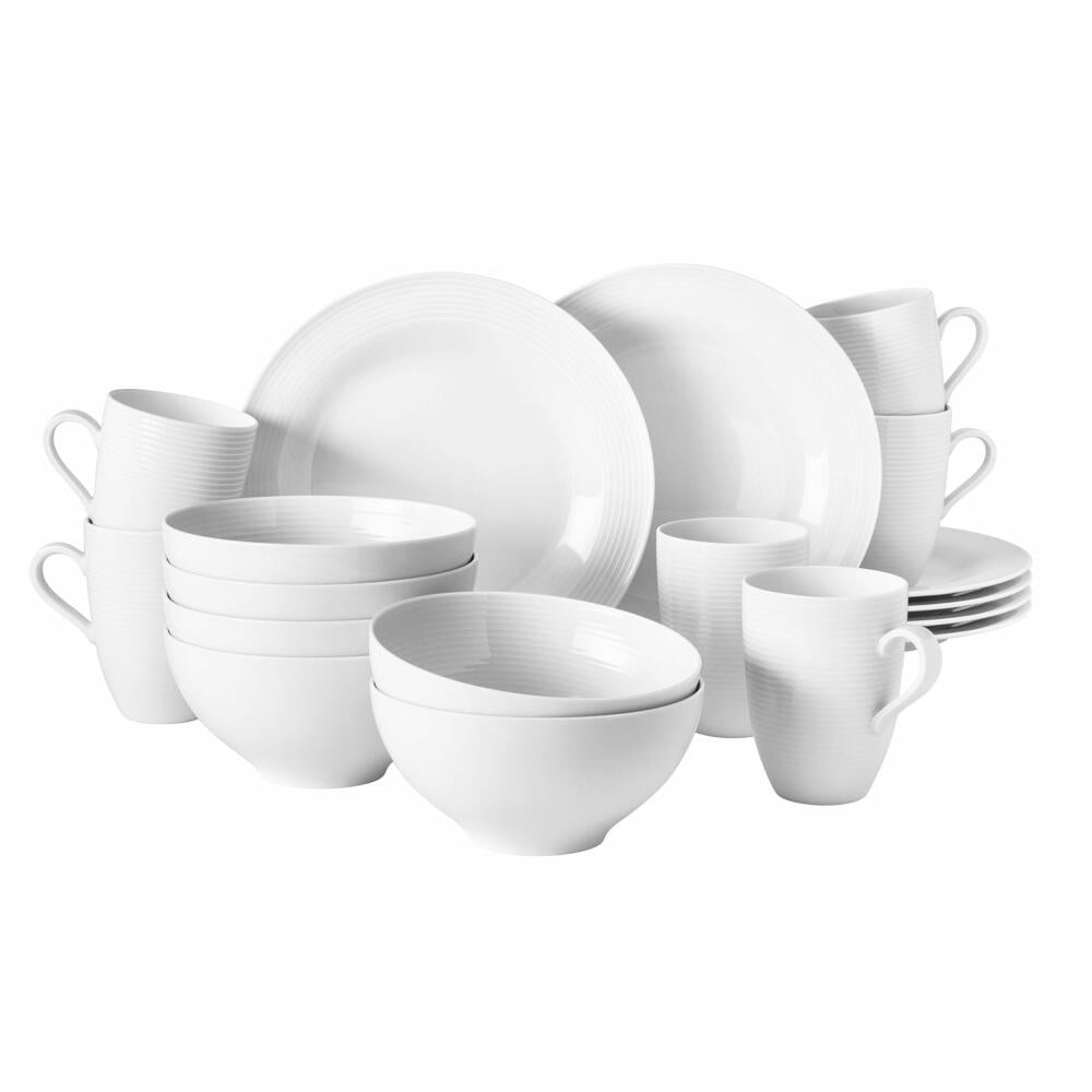 Seltmann Weiden Beat breakfast set, 18 pcs., tableware set, tableware, plate, coffee cup, 001.764899