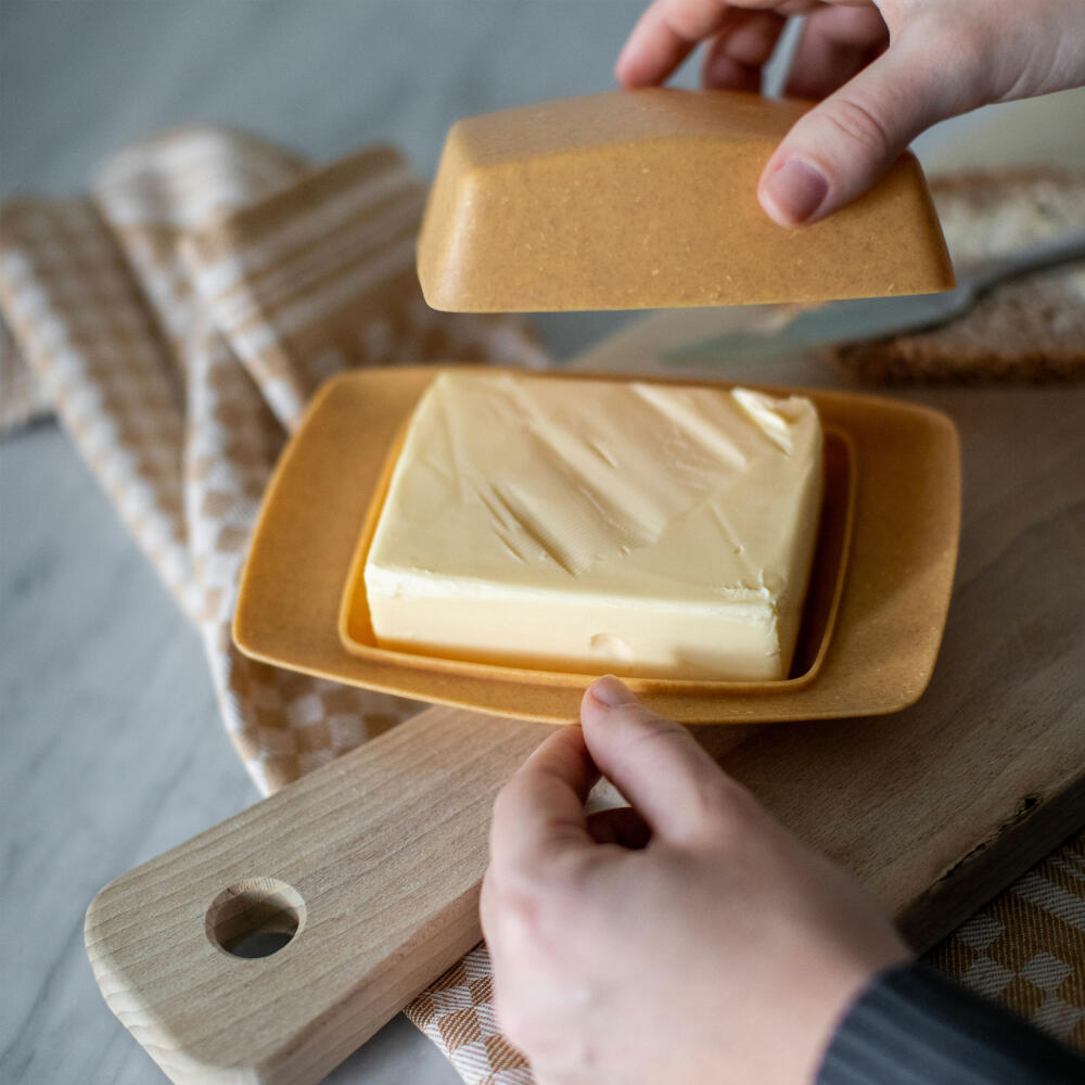 Koziol butter dish Rio, butter dish, plastic-wood mix, Nature Wood, for 250 g butter, 7619702