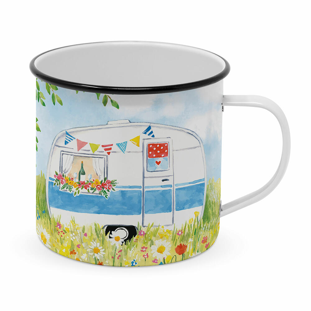 PPD Happy Camping Happy Metal Mug, handle mug, coffee mug, mug, cup, metal, 350 ml, 180002174