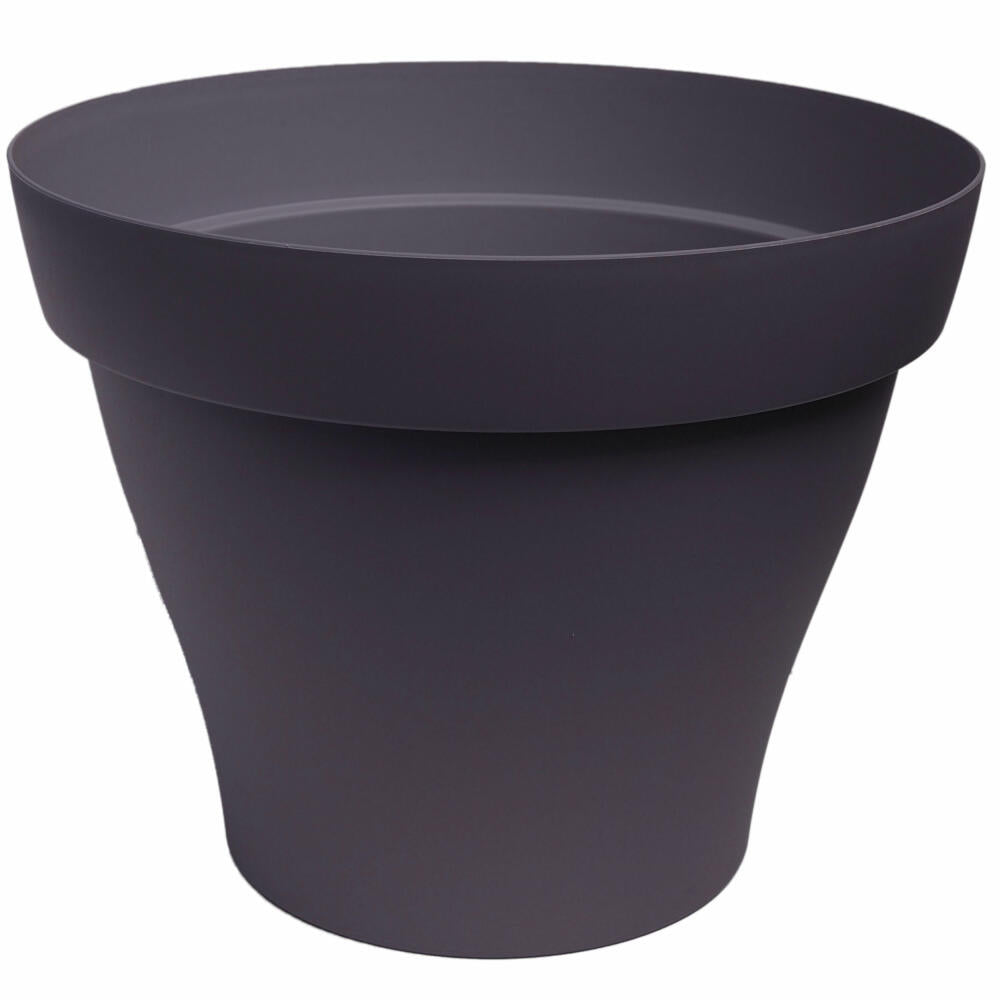 Poétic Romeo Round, Flowerpot, Flower Pot, Planter, Plastic, Grey-Black, Ø 21 cm, PRO21NV