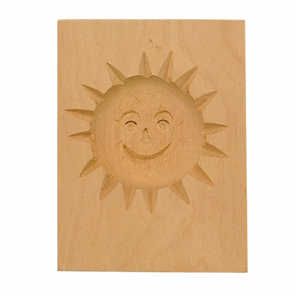 Städter Springerle-Model Sun, wooden embossing form, cookie form, speculatius form, wood, 5.5 x 8 cm, 841147