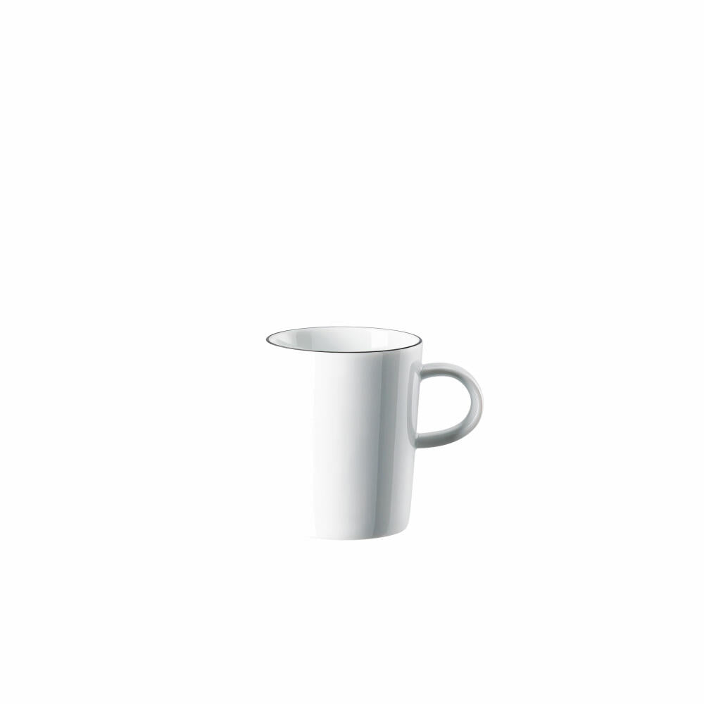 Arzberg Mug with Handle Cucina-Basic Colori Black, Cup, Porcelain, White-Black, 280 ml, 42100-671167-15505