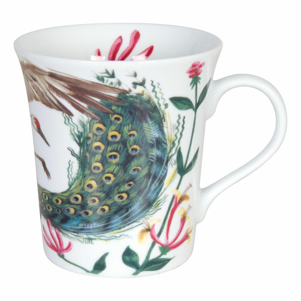 Könitz Design Megan de Vos Peacock and Crane Becher, Tasse, Kaffeebecher, Teetasse, Porzellan, 310 ml, 11 1 100 2370