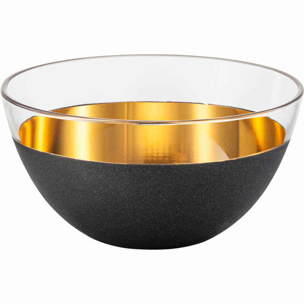 Eisch bowl Cosmo Gold, cereal bowl, dessert bowl, decorative bowl, crystal glass, black / gold, Ø 14 cm, 70556714