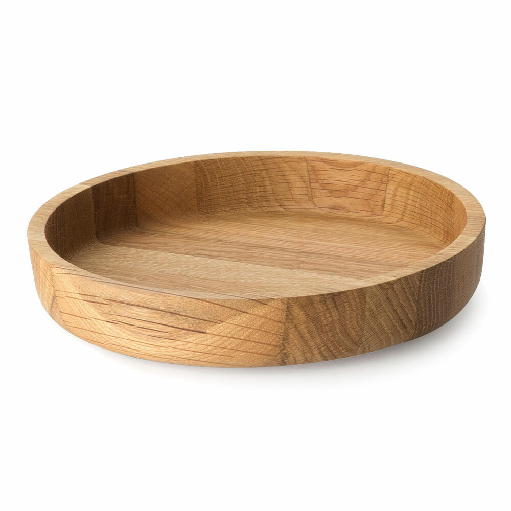 Continenta Schale, Servierschale, Schüssel, Brotschale, Obstschale, Holzschale, Eichenholz, Ø 25 x 4.8 cm, 4134