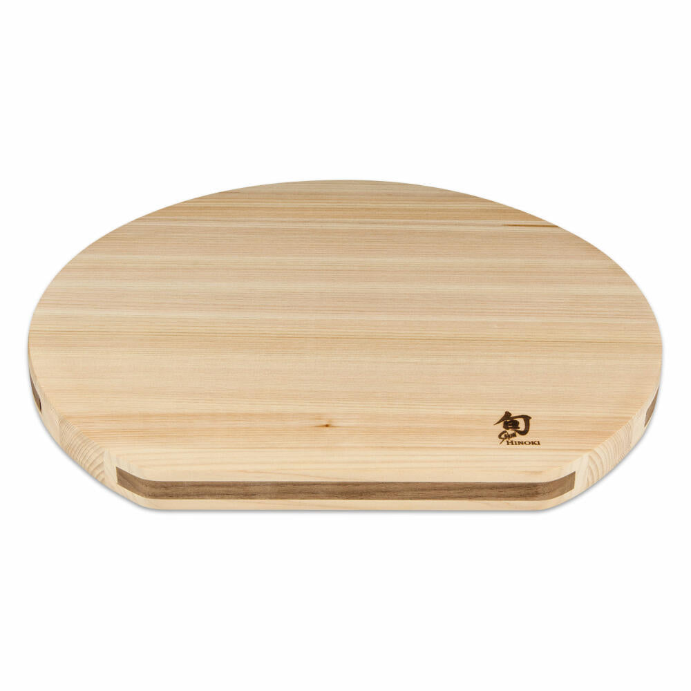 Kai Shun reversible cutting board Hinoki D-Type, with juice groove on the back, wood, 36 x 33 cm, DM-0818