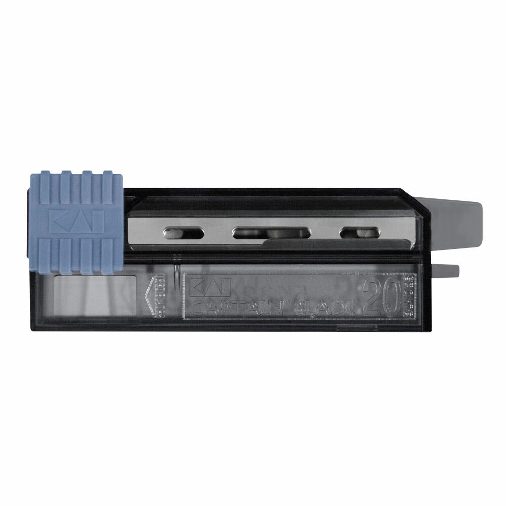 Kai razor blades Captain Razor 20 pieces, stainless steel, plastic, silver-colored, CAP-20 BL