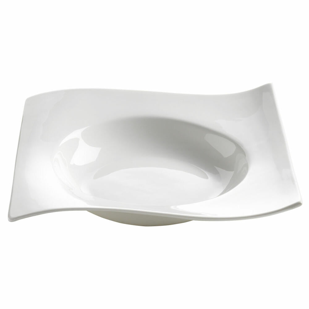 Maxwell & Williams Motion Soup Plate Square, Soup Bowl, Deep Plate, Salad Plate, Porcelain, White, 22 cm, RP00122