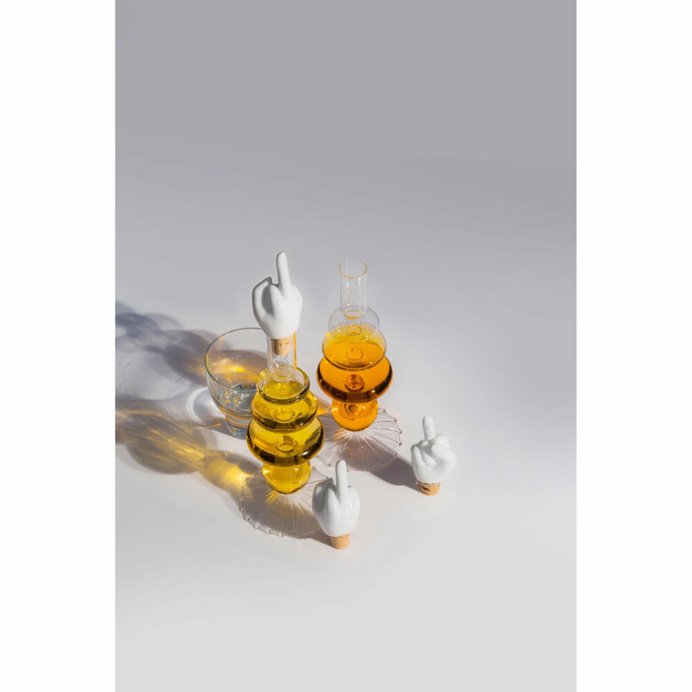 Donkey Products Weinstopper Fck Hands, Weinstopfen, Korken, Winediver, Porzellan, Kork, Weiß, 200551