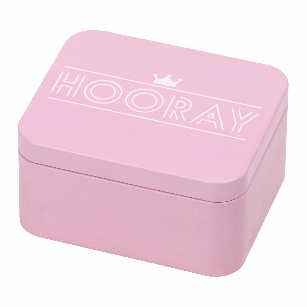Birkmann Geschenkbox Hooray, Blechdose, Geschenkdose, Box, Weißblech, Rosa, 12 x 10 x 6 cm, 438118