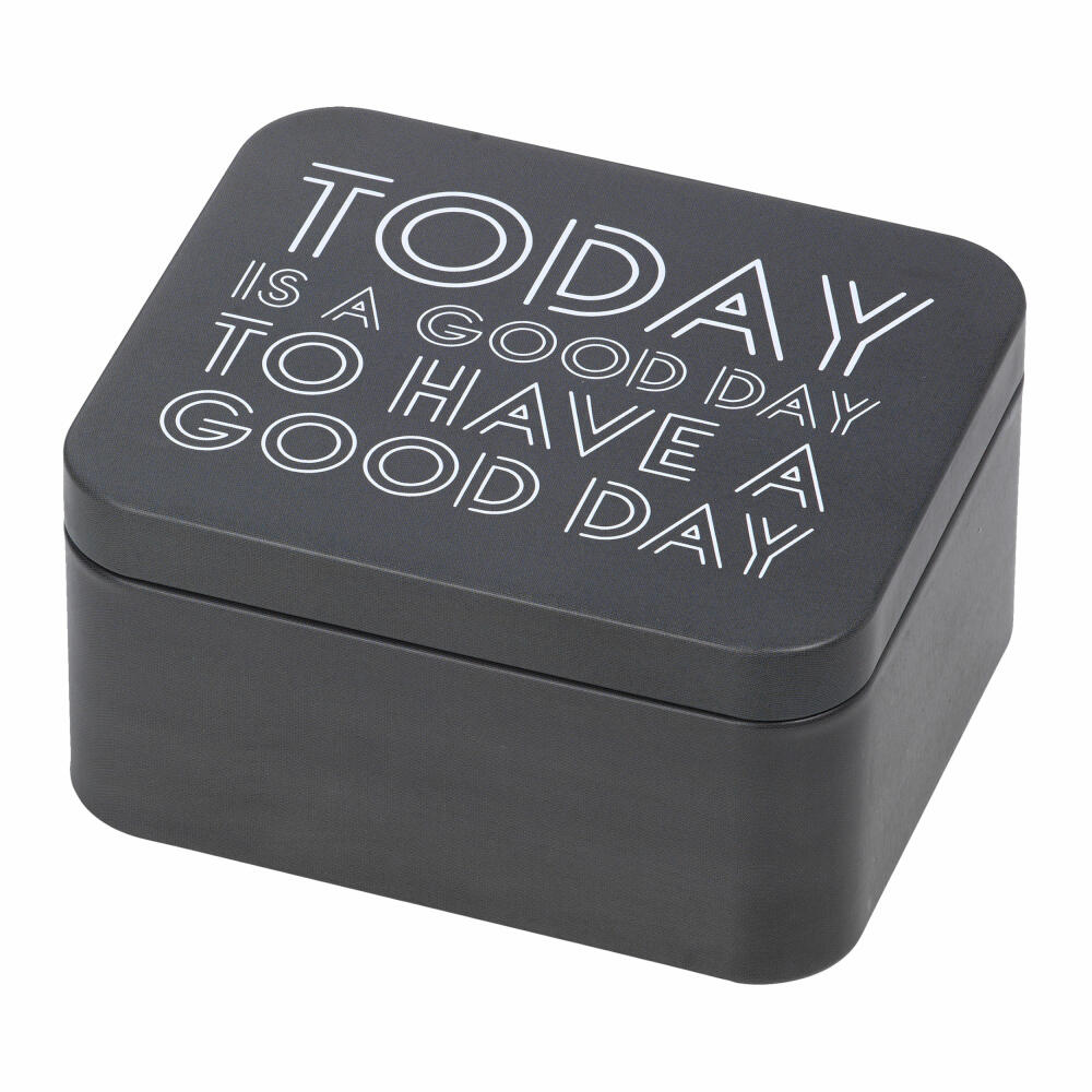 Birkmann Geschenkbox Good Day, Blechdose, Geschenkdose, Box, Weißblech, Grau, 12 x 10 x 6 cm, 438248