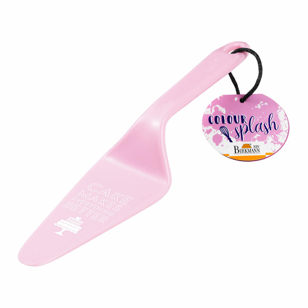 Birkmann Tortenheber Colour Splash, Kuchenheber, Backzubehör, mit Spruch, Kunststoff, rosa, 26 cm, 429741