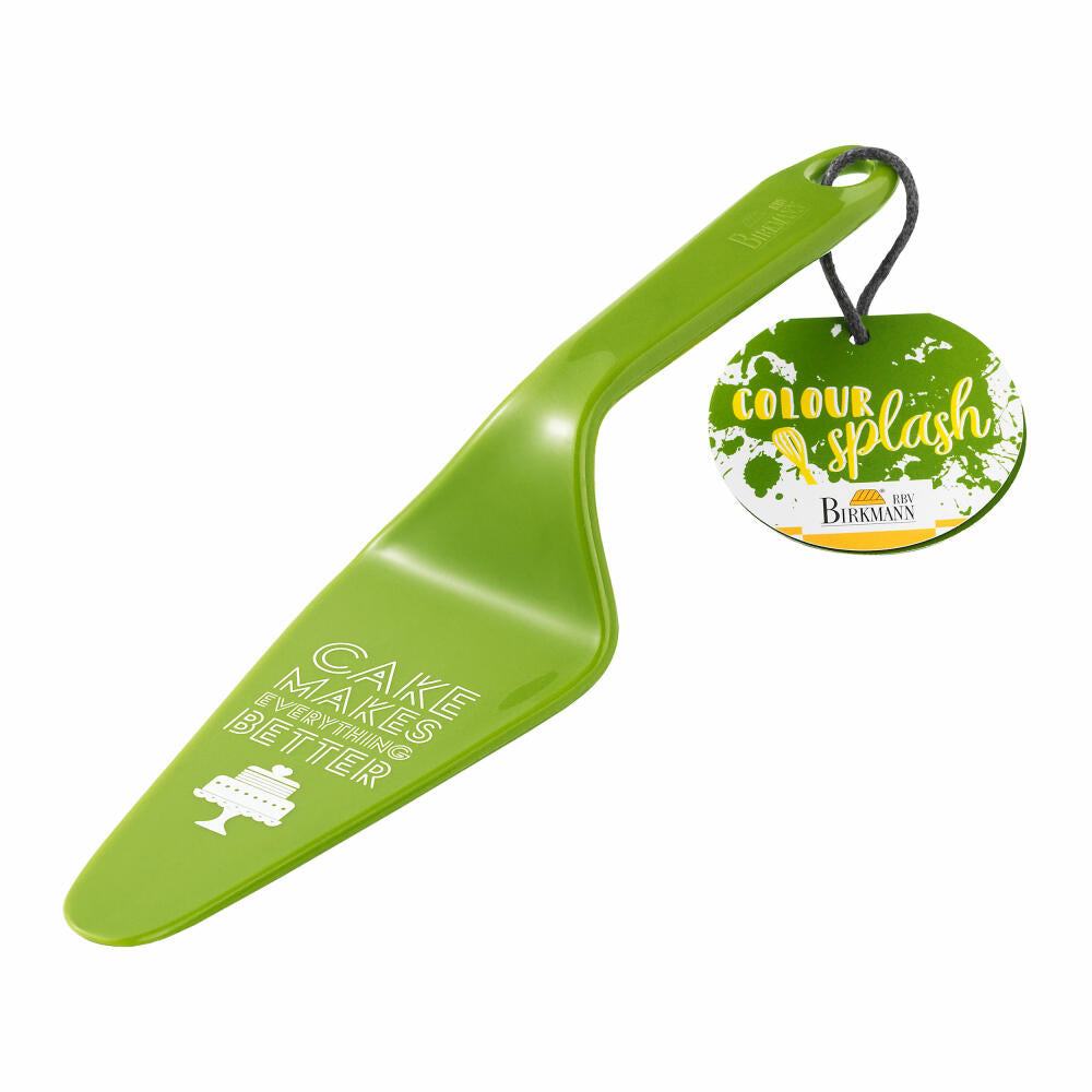 Birkmann Tortenheber Colour Splash, Kuchenheber, Backzubehör, mit Spruch, Kunststoff, grün, 26 cm, 429796