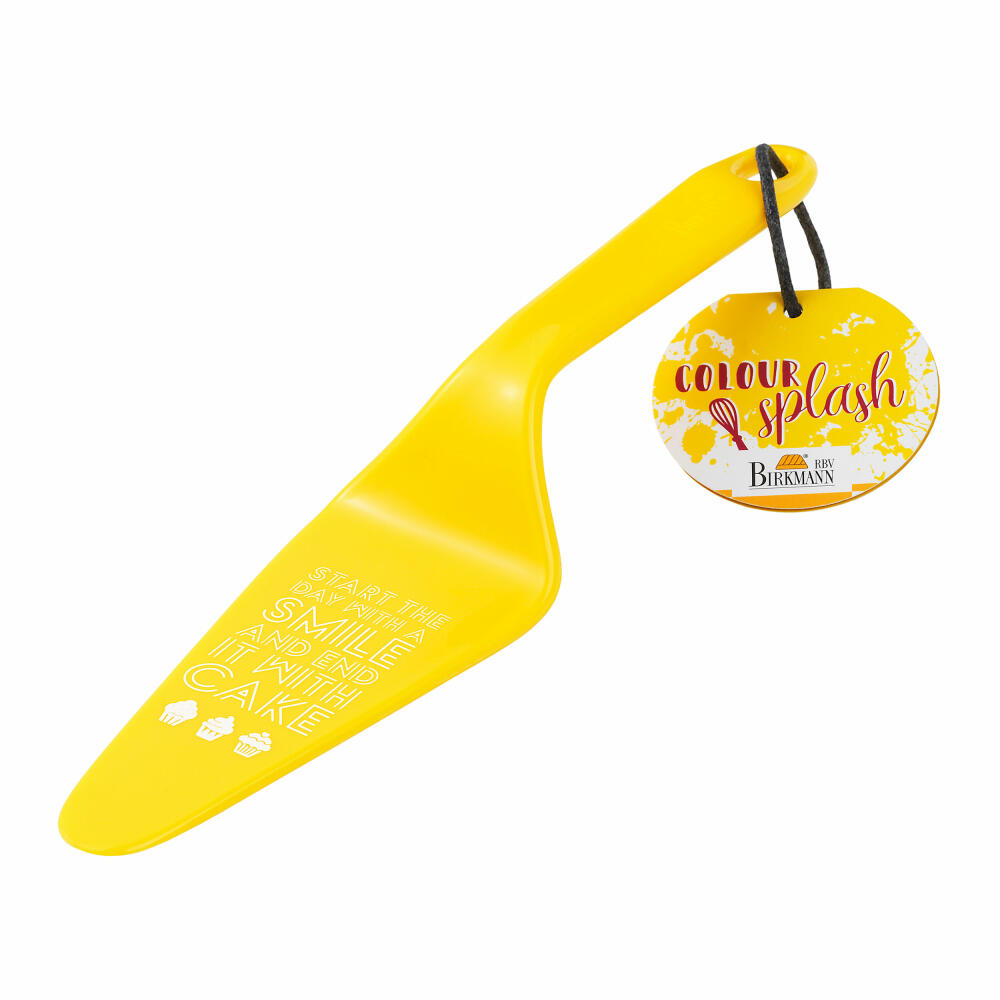 Birkmann Tortenheber Colour Splash, Kuchenheber, Backzubehör, mit Spruch, Kunststoff, Gelb, 26 cm, 429703