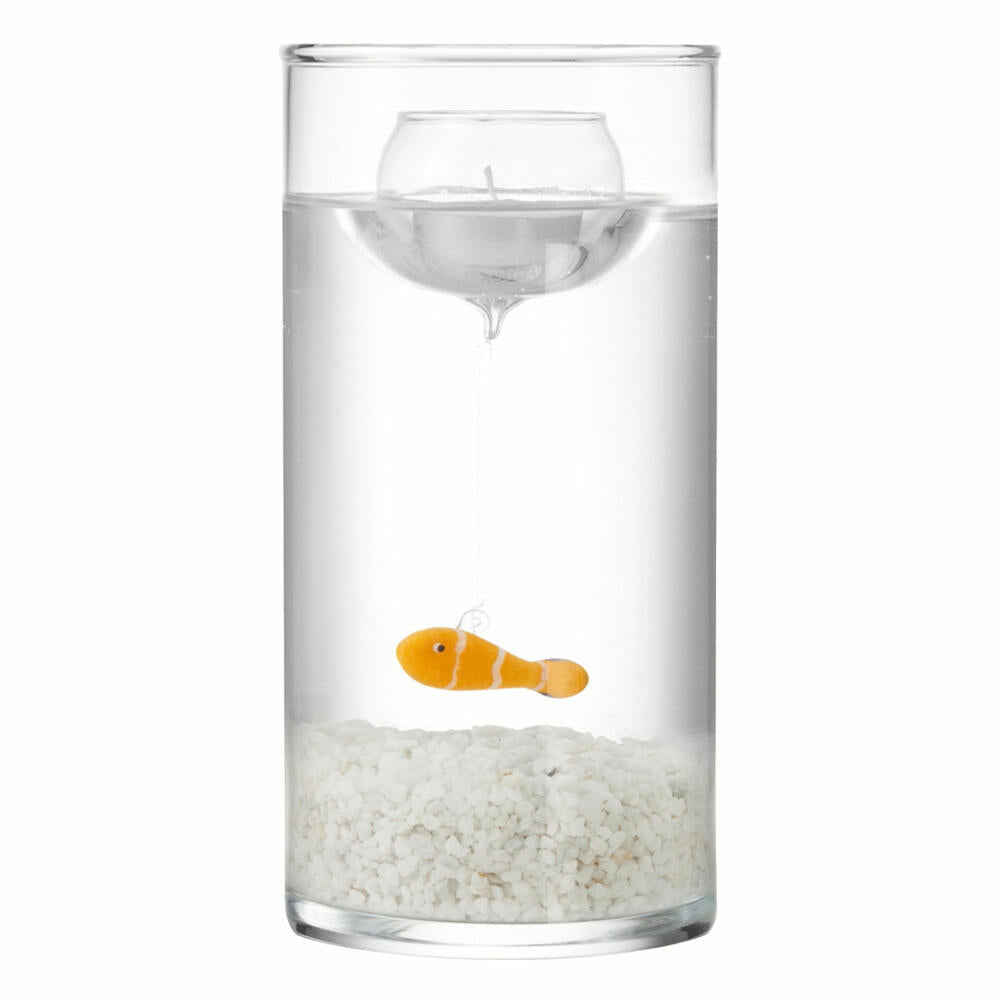 Leonardo Mare Vase mit Fisch, 6er Set, Blumenvase, Windlicht, Teelichthalter, Schwimmkerze, Maritim, Dekoration, 20.5 cm, 085097