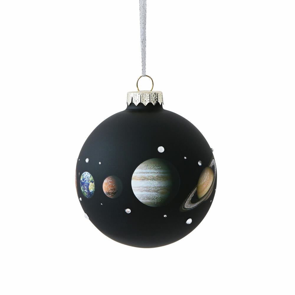 Gift Company Weihnachtskugel Planeten, Christbaumkugel, Baumschmuck, Glas, Schwarz, Ø 9 cm, 1042101002