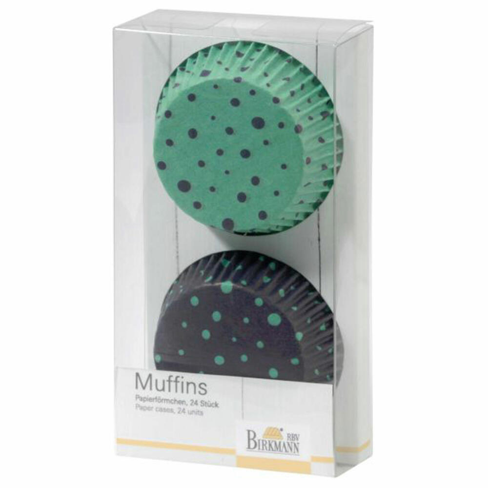 Birkmann Happy Birthday Papierförmchen, 24 Stück, Cupcakeförmchen, Backförmchen, Papierbackförmchen, Papier, Aqua / Blau, Ø 7 cm, 440647