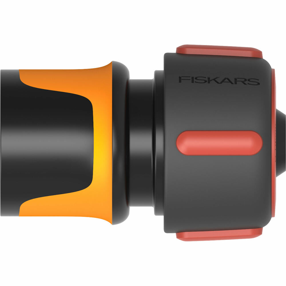Fiskars Flow hose connection 19 mm, hose connector, hose connector, plastic, black, red, orange, 1027074