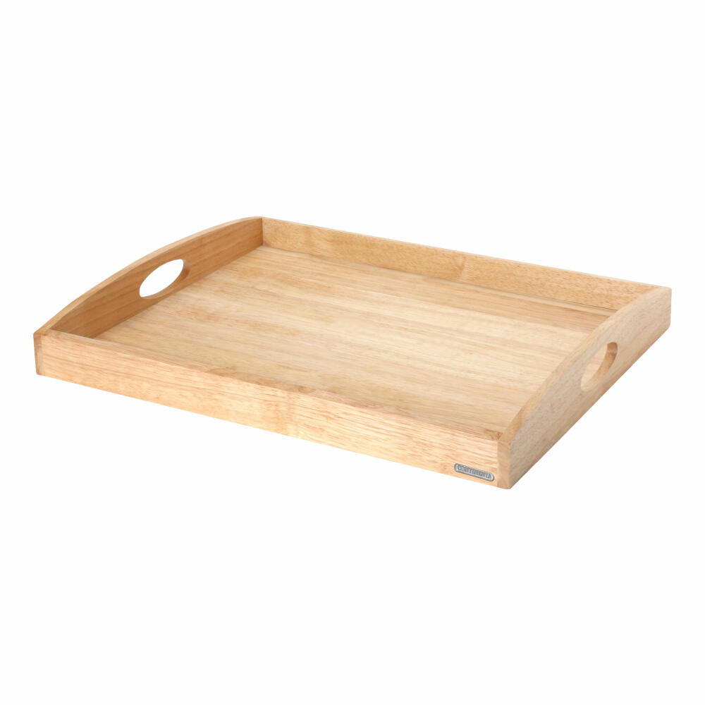 Continenta Tablett Rechteckig, Serviertablett, Holztablett, Dekotablett, Gummibaumholz, 54 x 42 cm, 3109