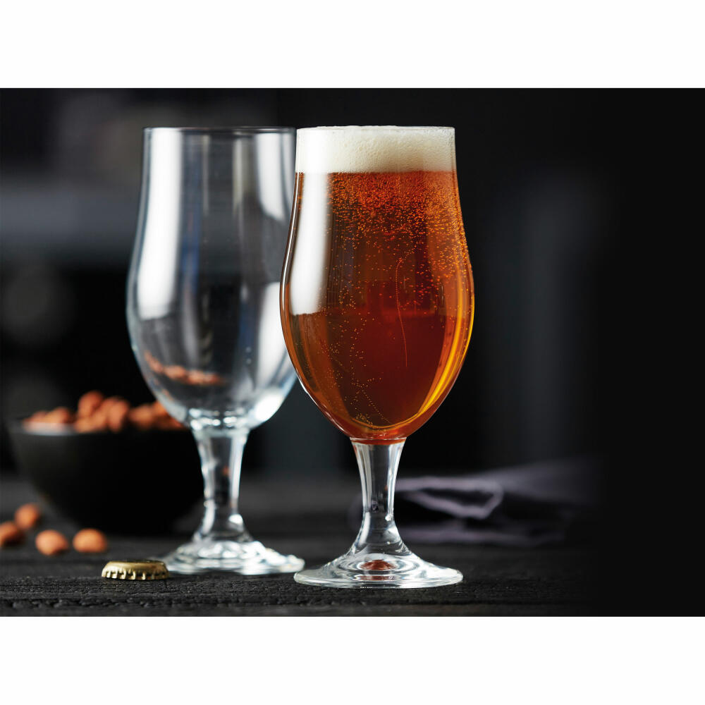 Lyngby Glas Bierglas Juvel 4er Set, Pilsglas, Stielglas, Glas, Klar, 490 ml, 916181