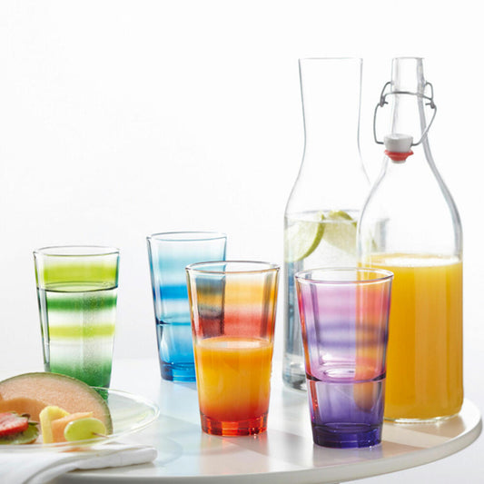 Leonardo drinking glass EVENT, water glass, mug, glass, red striped, 240 ml, 012281