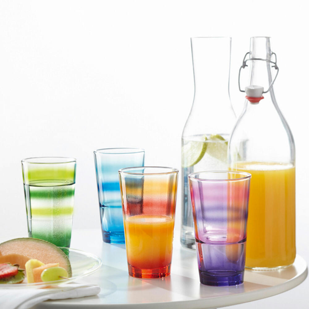 Leonardo Trinkglas EVENT, Wasserglas, Becher, Glas, Lila gestreift, 240 ml, 012280