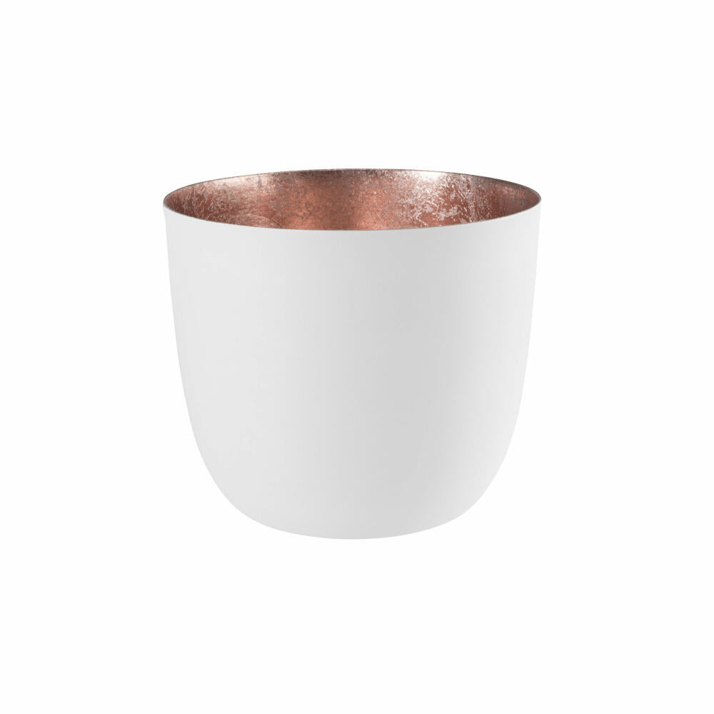 Gift Company Windlicht Madras M, Teelichthalter, Kerzenhalter, Eisen, Weiß, Roségold, 8.5 cm, 75848