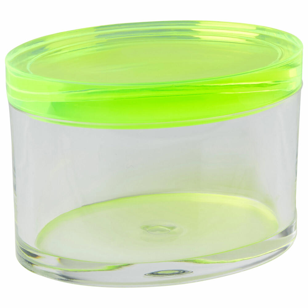 Gift Company Custody oval box S, with lid, storage box, storage tin, tin, acrylic, green, 75934