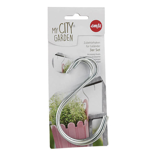 Poétic accessory hooks for railings, set of 3, garden holder, bracket, hanging hook, aluminum, 11 cm, 517881