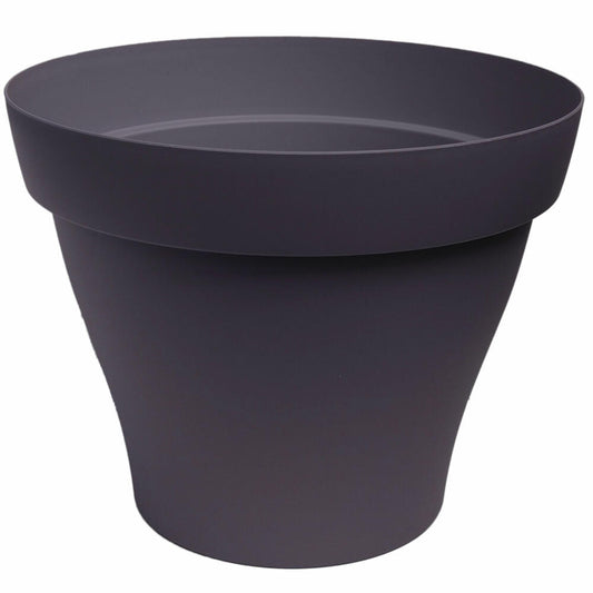 Poétic Romeo Round, Flowerpot, Flower Pot, Planter, Plastic, Grey-Black, Ø 17 cm, PRO17NV