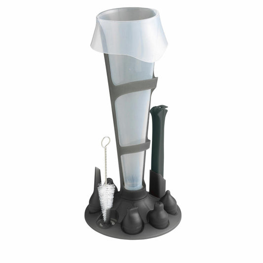 Mastrad piping bag set 1000 & 500 ml, with stand and accessories, 12 pcs., piping bag, silicone, plastic, smoke grey, F38201