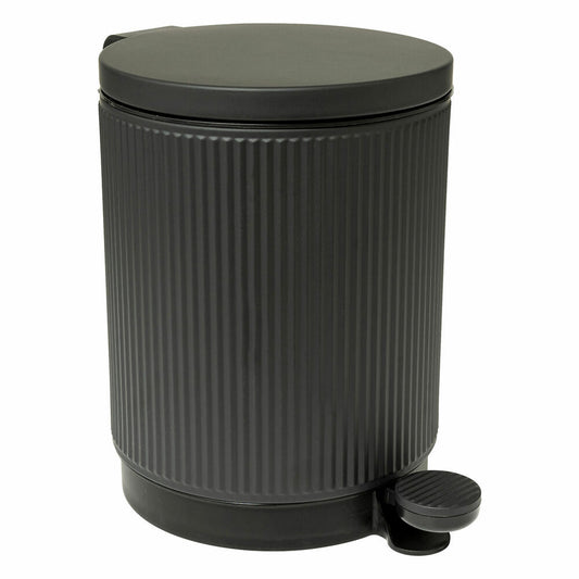 5five Simply Smart Mülleimer Onyx, Pedal-Abfalleimer, Stahl, PP, Schwarz, 5 L, 200173B