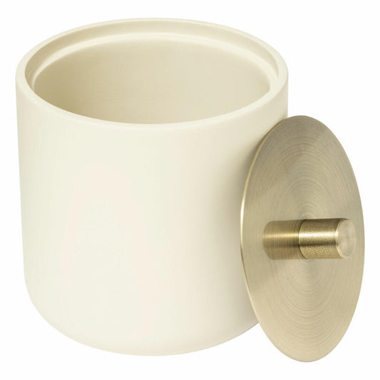 5five Simply Smart Wattepads Behälter Duo, Aufbewahrungsdose, Polyresin, Beige, 200196A